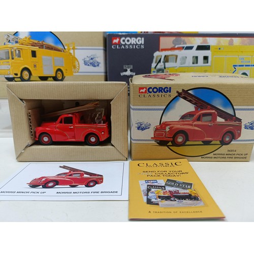 426 - A Corgi Simon Snorkel fire truck, No AN130009, assorted other Corgi cars, US53507, 19201, 52203, 973... 