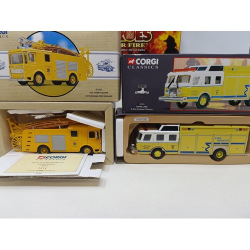 426 - A Corgi Simon Snorkel fire truck, No AN130009, assorted other Corgi cars, US53507, 19201, 52203, 973... 