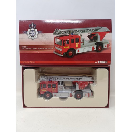 426 - A Corgi Simon Snorkel fire truck, No AN130009, assorted other Corgi cars, US53507, 19201, 52203, 973... 