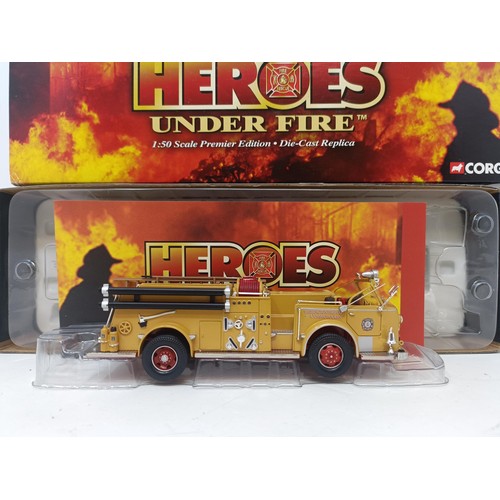 426 - A Corgi Simon Snorkel fire truck, No AN130009, assorted other Corgi cars, US53507, 19201, 52203, 973... 