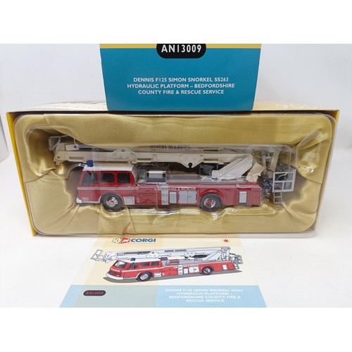 426 - A Corgi Simon Snorkel fire truck, No AN130009, assorted other Corgi cars, US53507, 19201, 52203, 973... 