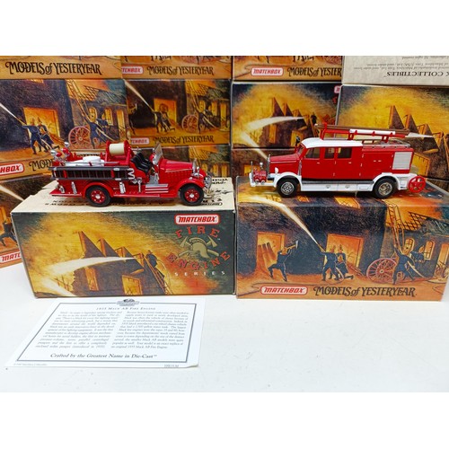 428 - Assorted Matchbox fire engines, other fire engines and trucks, all boxed (2 boxes )