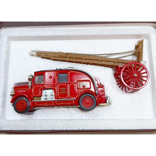 434 - A Dinky ERF Fire tender, No 266, and other toy fire engines and trucks, mostly boxed (box)