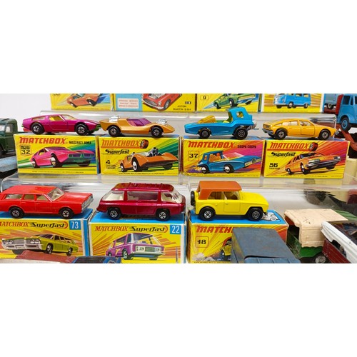 441 - A group of Matchbox Superfast Toy Cars, No 22, 66, 56, 32, 18, 40, 37,  9, 52, 4, 53, 23, 14, and 73... 