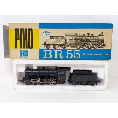 445 - A Piko HO gauge 0-8-0 locomotive, boxed, and assorted other toys (box)