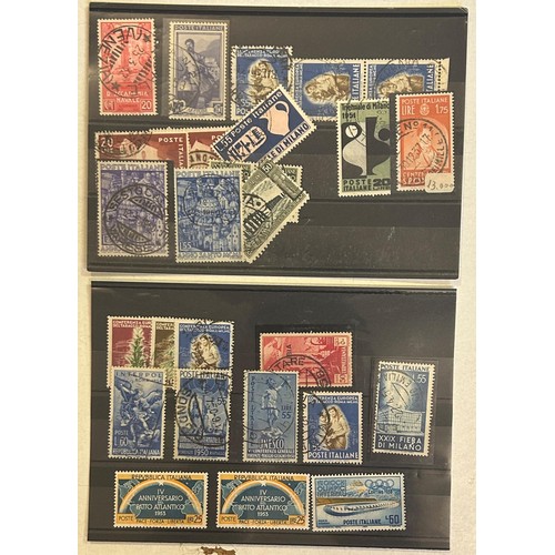 19 - Italy and Colonies - Early to 1940s unused and used dealer’s selection of sets and values on  eleven... 