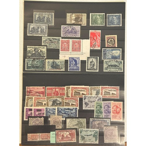 19 - Italy and Colonies - Early to 1940s unused and used dealer’s selection of sets and values on  eleven... 