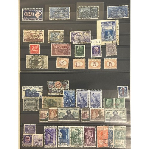 19 - Italy and Colonies - Early to 1940s unused and used dealer’s selection of sets and values on  eleven... 