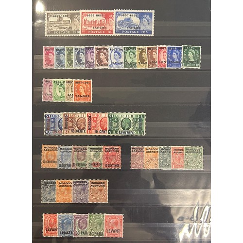 49 - Great Britain - Overprints, offices abroad – Accumulation on stockcards with MEF, Morocco, Tangier, ... 