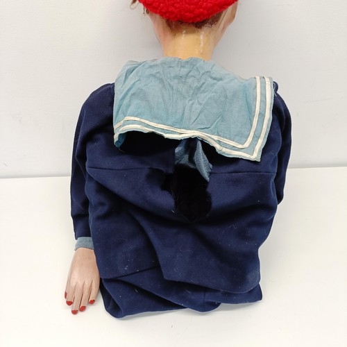 456 - A male ventriloquist dummy, with moving eyes and mouth, and winking right eye, 94 cm high