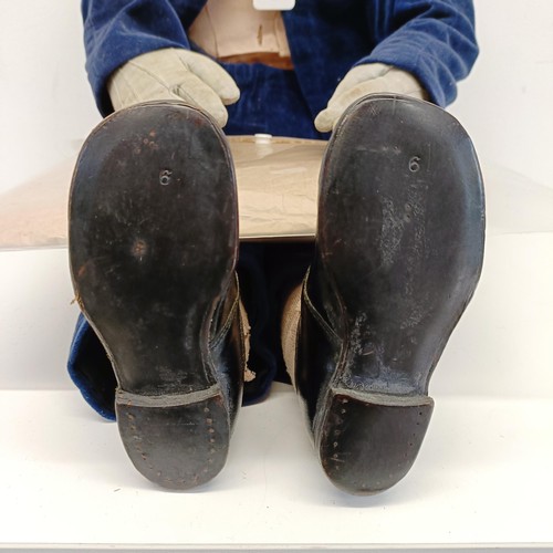 460 - A very heavy and unusual articulated (possibly walking) male ventriloquist dummy, with photo of the ... 