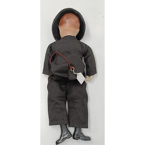 464 - A Charlie McCarthy ventriloquist dummy, with hat, 52 cm high