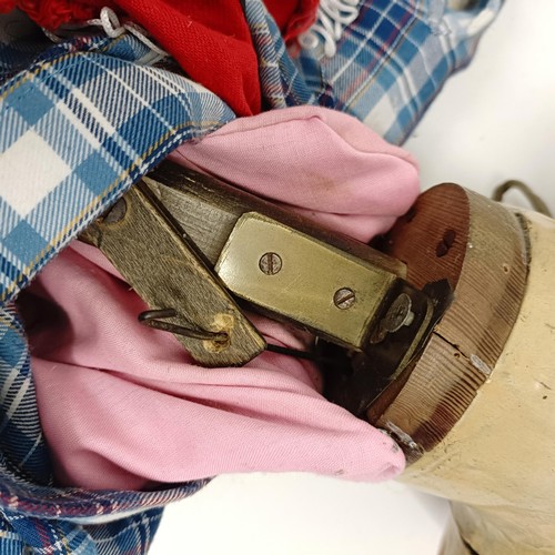 468 - An unusual male cowboy ventriloquist dummy, with moving flap of hair and moving mouth, 92 cm high