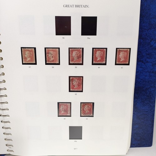 25 - A Windsor stamp album, GB QVR onwards, including three Penny Blacks, twenty three Penny Blues, embos... 