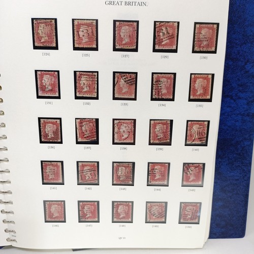 25 - A Windsor stamp album, GB QVR onwards, including three Penny Blacks, twenty three Penny Blues, embos... 