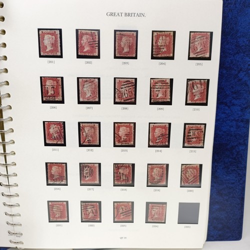 25 - A Windsor stamp album, GB QVR onwards, including three Penny Blacks, twenty three Penny Blues, embos... 