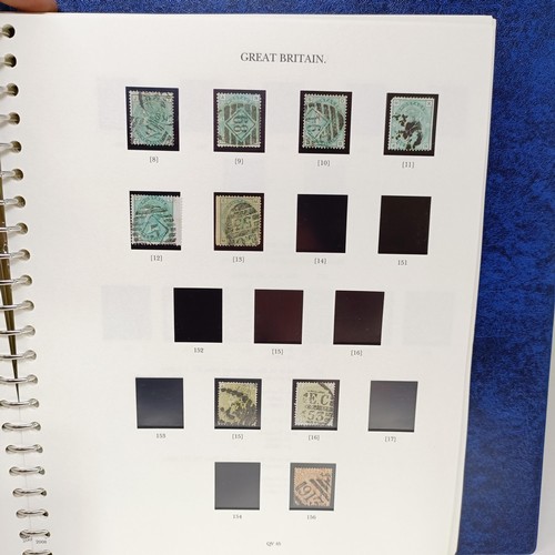 25 - A Windsor stamp album, GB QVR onwards, including three Penny Blacks, twenty three Penny Blues, embos... 