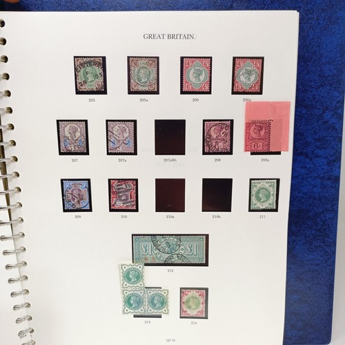 25 - A Windsor stamp album, GB QVR onwards, including three Penny Blacks, twenty three Penny Blues, embos... 