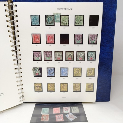 25 - A Windsor stamp album, GB QVR onwards, including three Penny Blacks, twenty three Penny Blues, embos... 