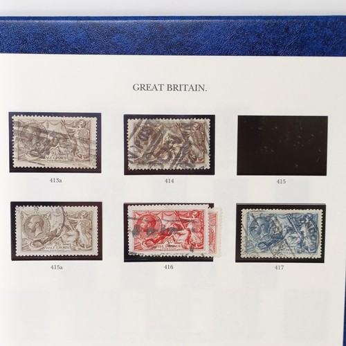 25 - A Windsor stamp album, GB QVR onwards, including three Penny Blacks, twenty three Penny Blues, embos... 