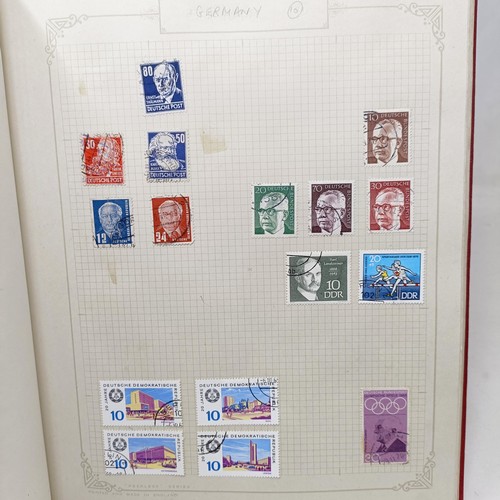 58 - A group of assorted world stamps, in two albums, others loose, and assorted presentation packs (box)