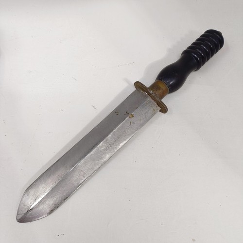 153 - A Siebe Gorman & Co diver's knife, with a scabbard, 35 cm (overall)