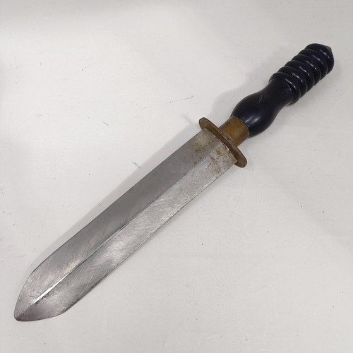 153 - A Siebe Gorman & Co diver's knife, with a scabbard, 35 cm (overall)