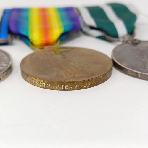 155 - A group of four medals, comprising a 1914-15 Star trio, and a LS & GC Medal, awarded to CH 13318 Pte... 