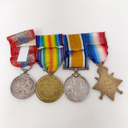 246 - A group of four medals, comprising a 1914-15 Star, and an Imperial Service Medal, awarded to 55771 D... 