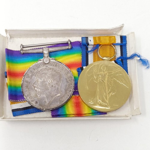 247 - A British War Medal and Victory Medal pair, awarded to 4141 Pte J E Brown Suffolk Regiment, with box... 