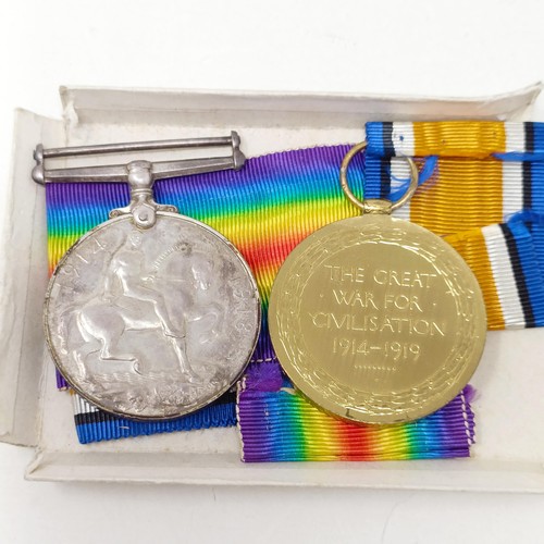 247 - A British War Medal and Victory Medal pair, awarded to 4141 Pte J E Brown Suffolk Regiment, with box... 