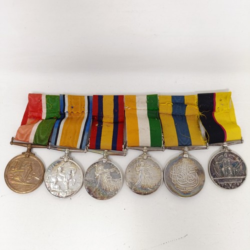 248 - A group of six medals, comprising a Queen's Sudan 1896 Medal, a Khedives Sudan 1896 Medal, a Queen's... 