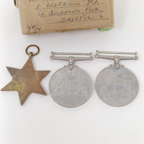 250 - A British War Medal, awarded to 267485 Pte A Brannan W Rid R, a Victory medal, awarded to 3318 Pte F... 