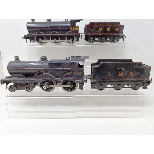 408 - An O gauge 4-4-0 locomotive and tender, 601, and another similar, 0-6-0, 1456 (2)