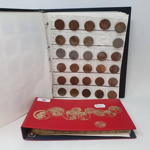 90 - A George IV crown, 1821, an USA Liberty dollar, 1921, and other coins, in two albums