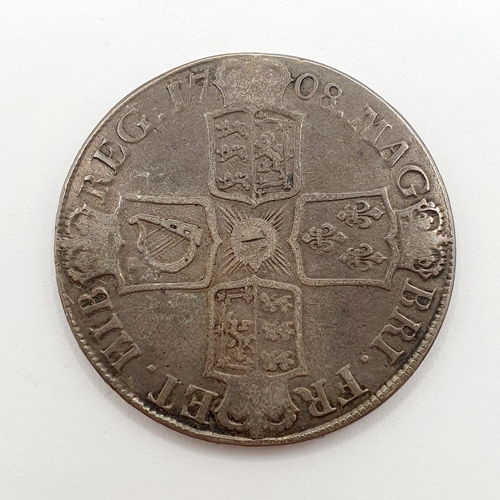 130 - A Queen Anne crown, E below bust, 1708