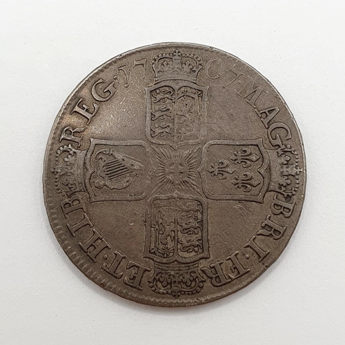 142 - A Queen Anne half crown, E below bust, 1707