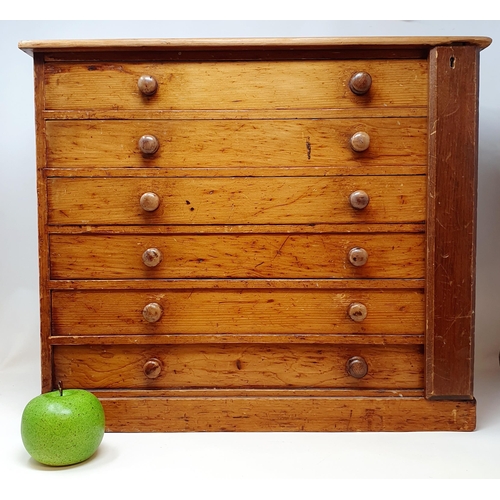 149 - A late 19th/early 20th century collectors cabinet, having six drawers, 48 cm wide