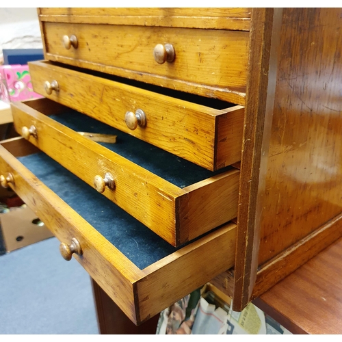 149 - A late 19th/early 20th century collectors cabinet, having six drawers, 48 cm wide