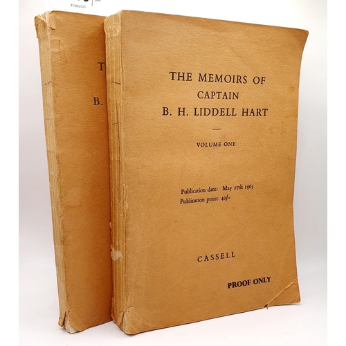 166 - Hart (B H Liddell), The Memoirs Of Captain B H Liddell-Hart, proof copy, 2 vols., one with a present... 