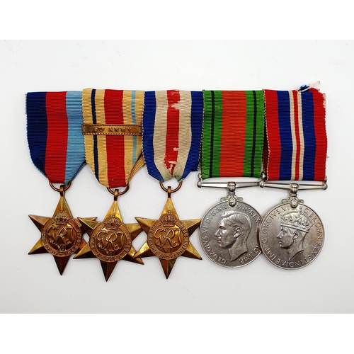 169 - A group of five medals, awarded to W G Davis, comprising a 1939-1945 Star, Africa Star, France and G... 