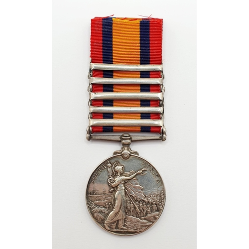 178 - A Queen's South Africa Medal, awarded to 15499 Pte W H Caulfield RAMC, with Cape Colony, Orange Free... 