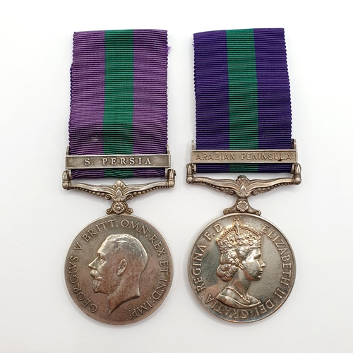 184 - A General Service Medal, awarded to 720 S Sgt Said UMAR TOS, with Arabian Peninsular clasp, and anot... 