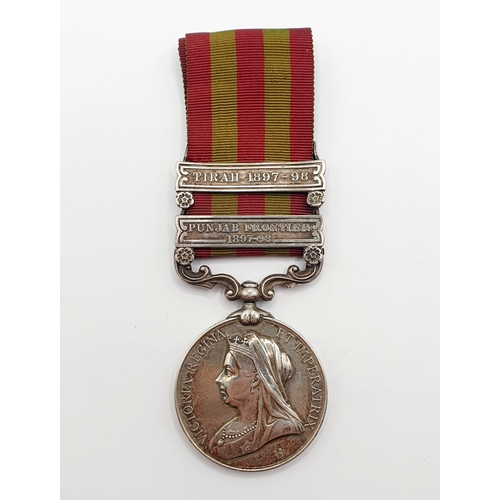 186 - An India General Service Medal, awarded to 4567 Pte E Maiden 1st Bn Ryl W Rgt, with Punjab Frontier ... 