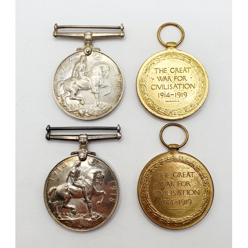 192 - A pair of WWI medals, awarded to 1142 Dvr E T Emmett ASC, and another pair awarded to 125252 Gnr E D... 