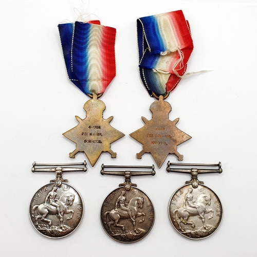 194 - A British War Medal, awarded to PO 19230 Pte E Bacon RMLI, another awarded to Albert B Piper, anothe... 