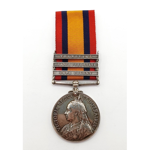 198 - A Queen's South Africa Medal, awarded to 12941 Pte A E Fenner RAMC, with Cape Colony, Orange Free St... 