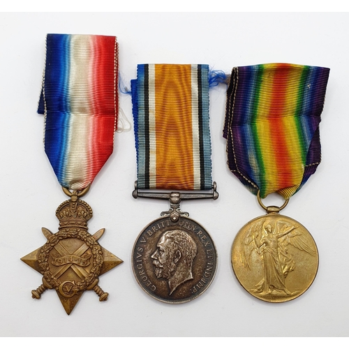 199 - A 1914-15 Star trio, awarded to F-311 Sjt A V Strike Middlesex Reg