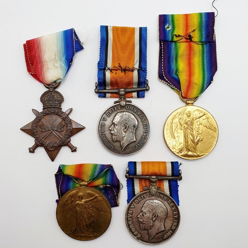 208 - A 1914-15 Star, awarded to M2-077194 Pte W Paull ASC, and a pair of WWI medals, awarded to 97471 Cpl... 