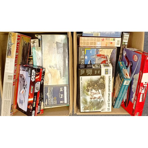 411 - Assorted Airfix, Revell and other kits (2 boxes)